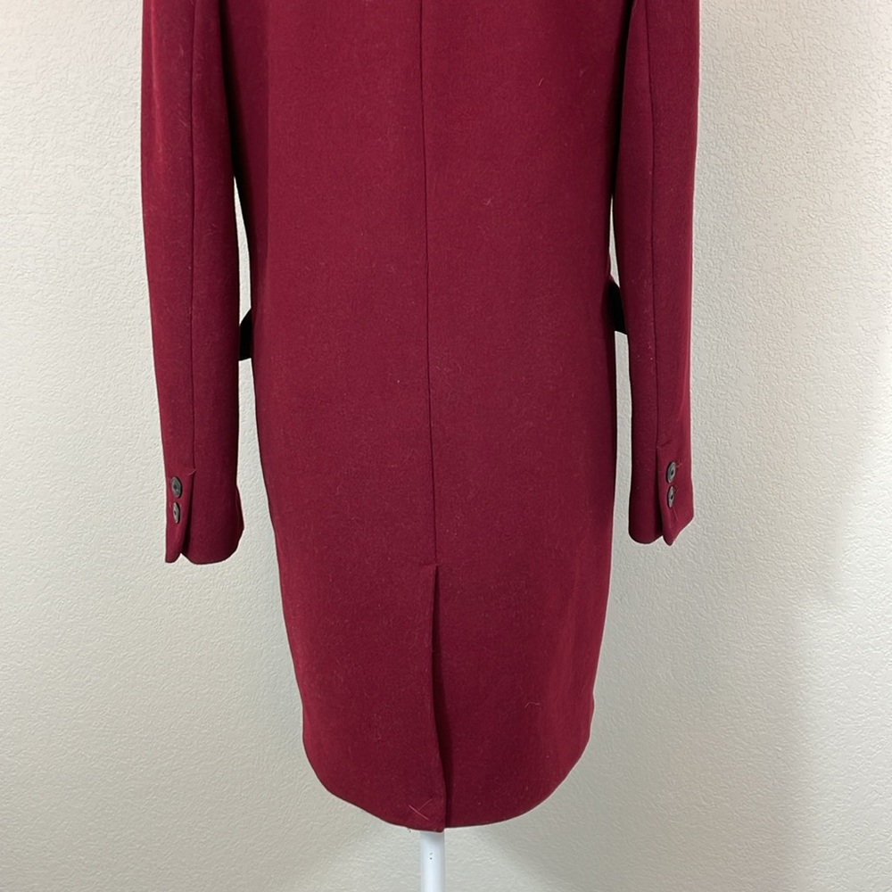 Trf collection Zara maroon deep v wool coat size small - Picture 8 of 12